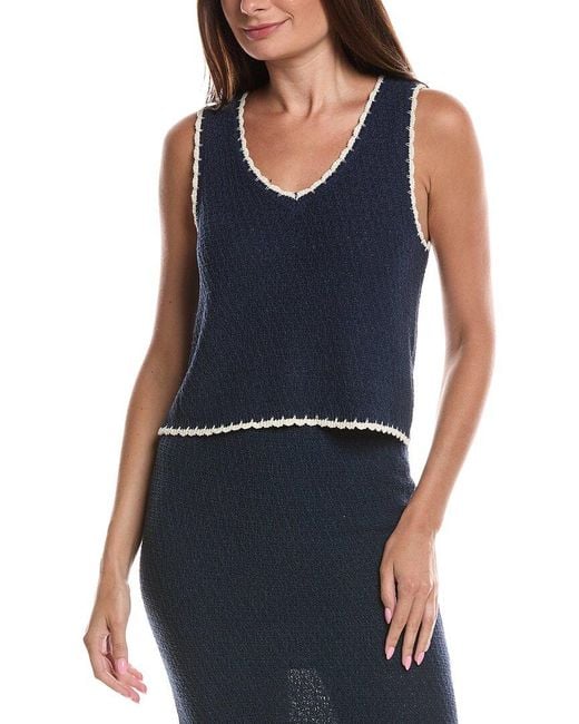 Z Supply Blue Yessenia Whipstitch Tank Top