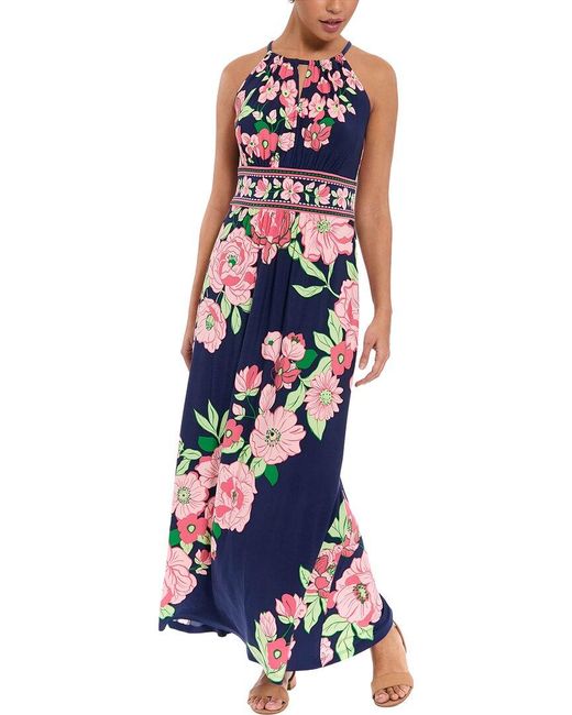 London Times Blue Maxi Dress
