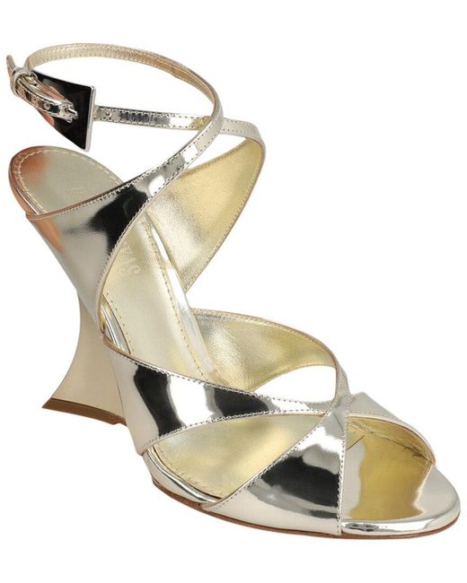 Paris Texas Metallic Laila Leather Wedge Sandal