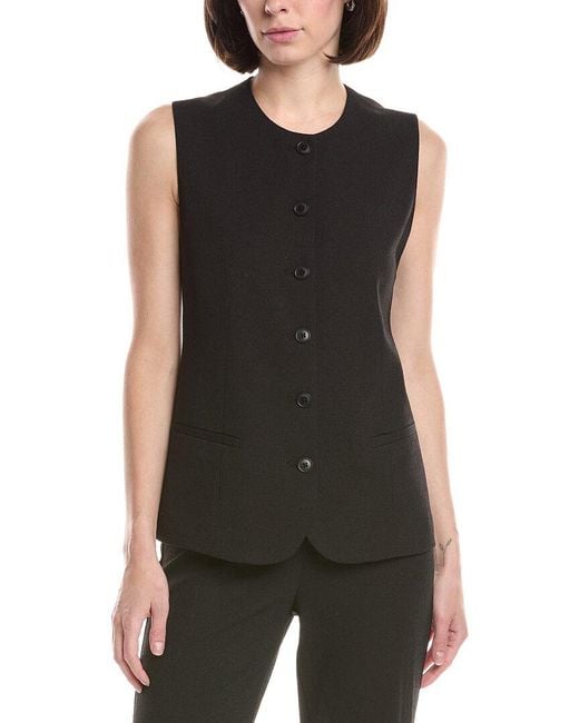 Kenneth Cole Black Textured Knit Longline Vest