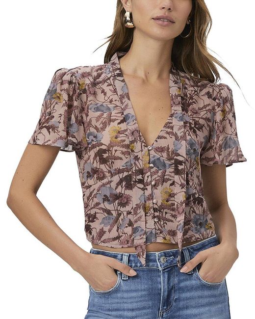 PAIGE Brown Ayla Silk Blouse