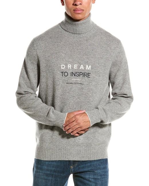 Brunello Cucinelli Gray Cashmere Sweater for men