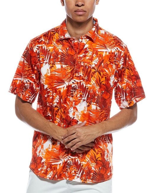 Tommy Bahama Red Sport Electric Blooms Camp Shirt for men