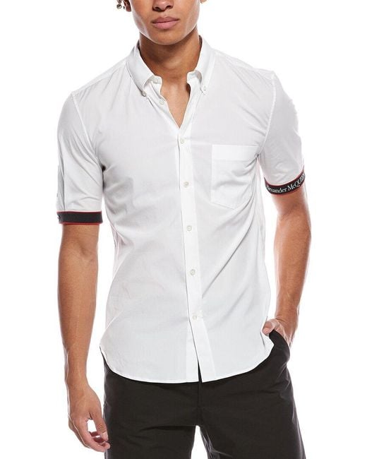 McQueen White Logo Tape Shirt for men