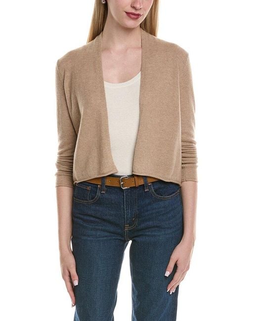 Sofiacashmere Blue Cropped Wool & Cashmere-Blend Cardigan