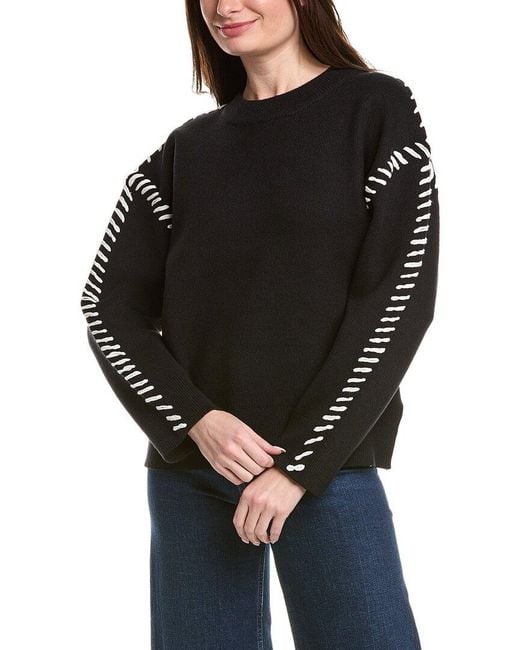 English Factory Black Whipstitch Sweater