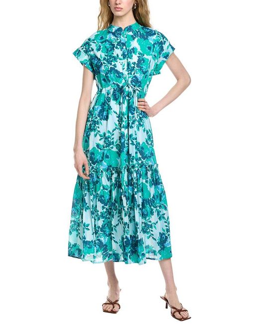 Ro's Garden Blue Mumi Midi Dress