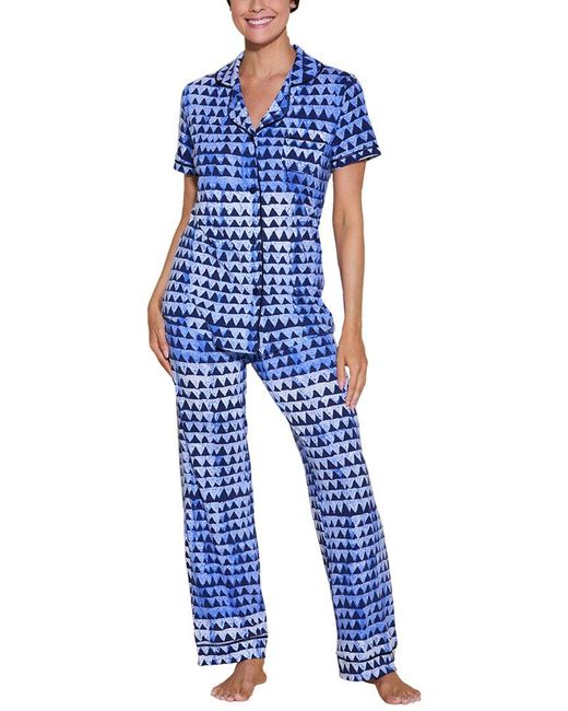 Cosabella Blue Bella Printed Top Pant Pajama Set