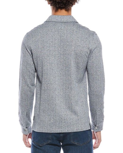 Todd Snyder Gray Knit Jacquard Linen-Blend Shirt for men