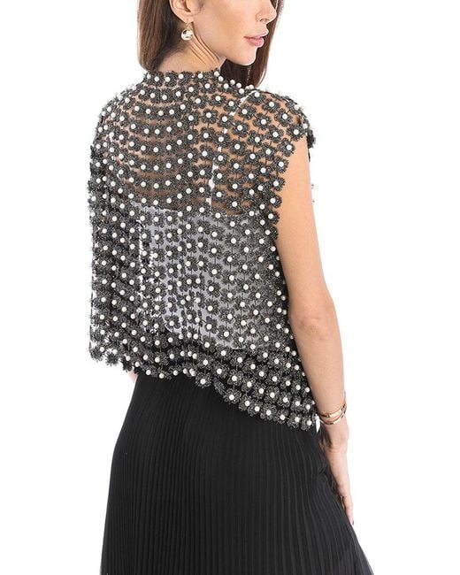 Saachi Black Pearl Accented Floral Shell