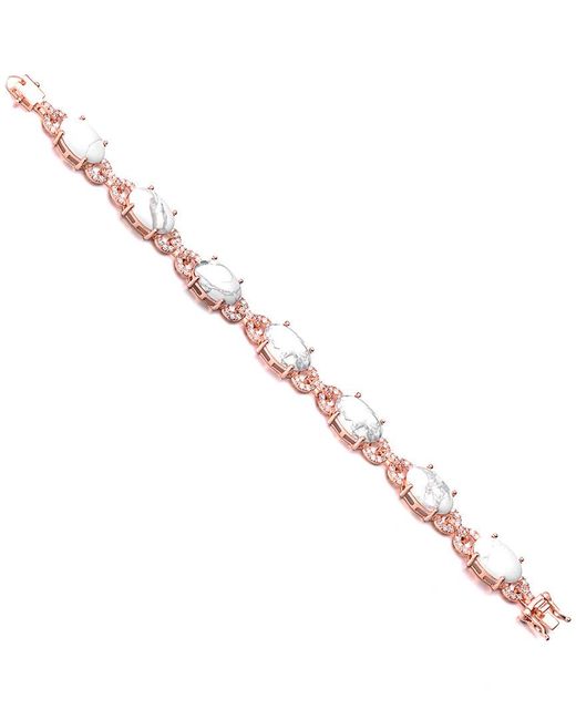 Genevive Jewelry Pink Dnu Silver Cz Bracelet