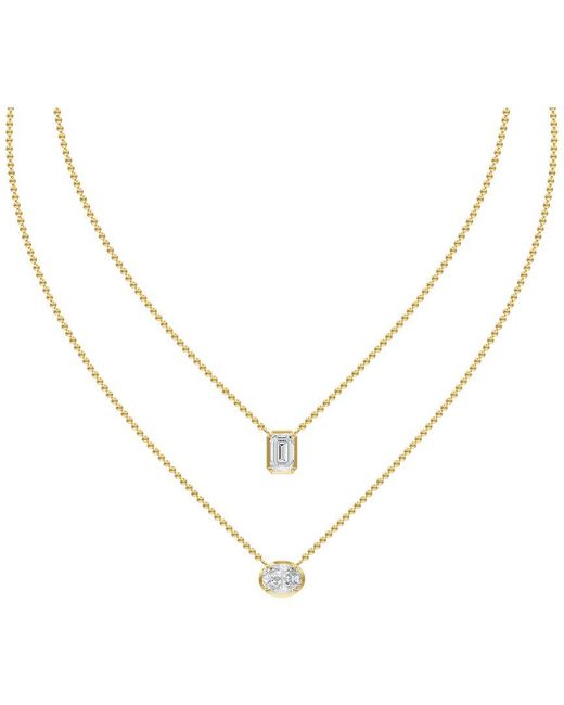 Lab Grown Diamonds Metallic 18K Plated 3.02 Ct. Tw. Lab-Grown Diamond Necklace
