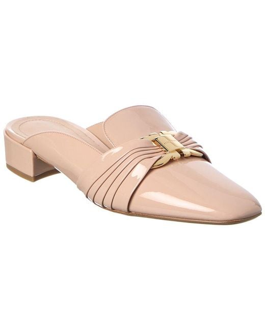 Ferragamo Pink Corby Patent Mule
