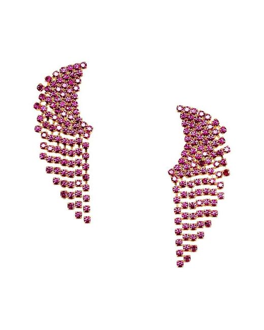 Elizabeth Cole Red 24k Plated Chandelier Earrings