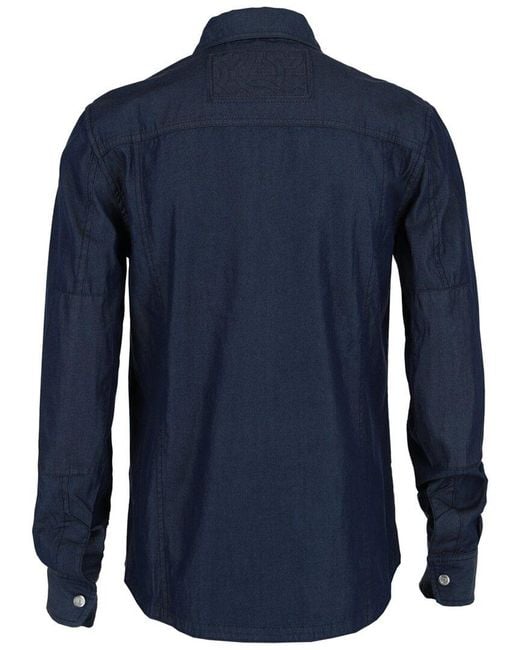 Ferragamo Blue Denim Zipper Shirt for men