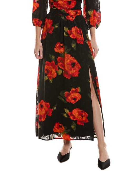 Laundry by Shelli Segal Red Jacquard Maxi Skirt