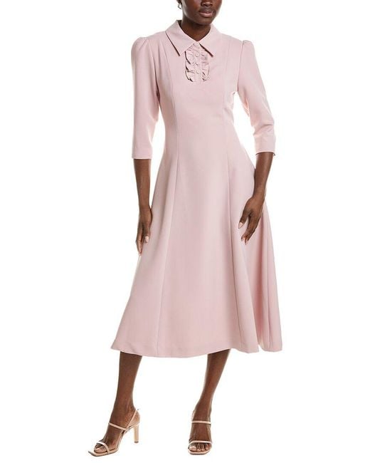 BURRYCO Pink Solid Midi Dress