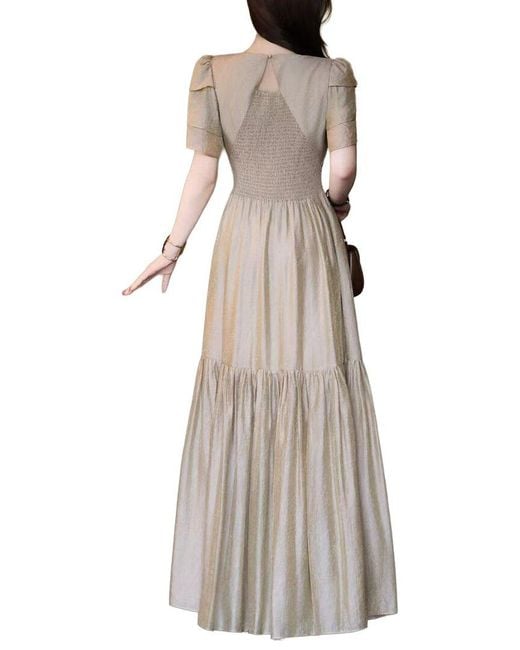 BURRYCO Multicolor Short Sleeve Maxi Dress