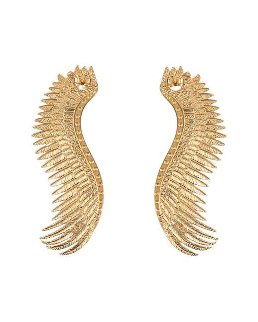 Karma and Luck Metallic Plated Drop Earrings