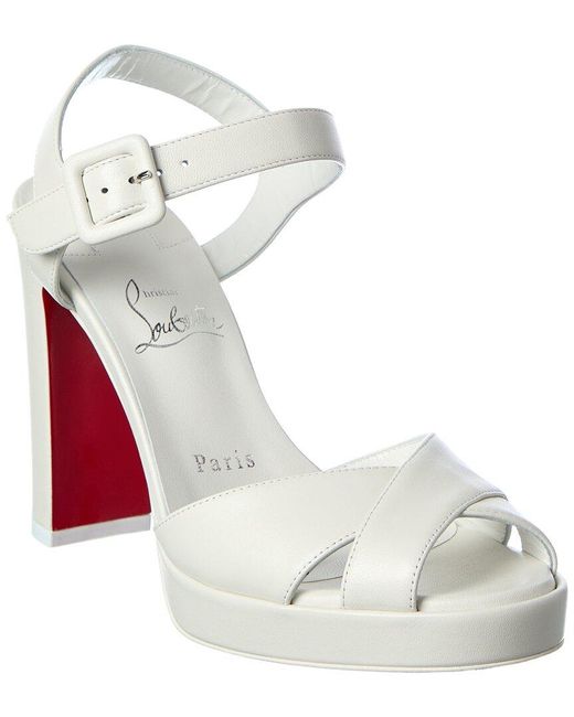 Christian Louboutin White Cora 100 Leather Sandal