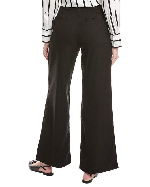 Grey Lab Black Pleated Wide Leg Pant