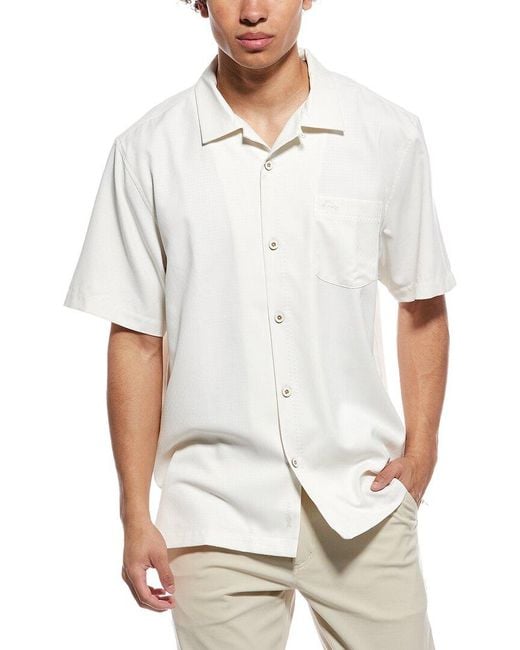 Tommy Bahama White Coastal Breeze Check Silk-Blend Shirt for men