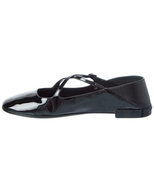 Jimmy Choo Black Eleri Patent Ballerina Flat