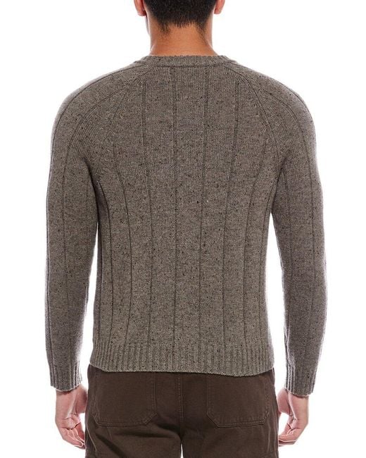 Autumn Cashmere Gray Wool & Cashmere-Blend Raglan Crewneck Sweater for men