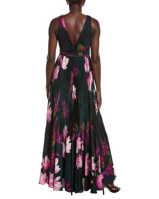 Emanuel Ungaro Black Vera Deep V-Neck Maxi Dress