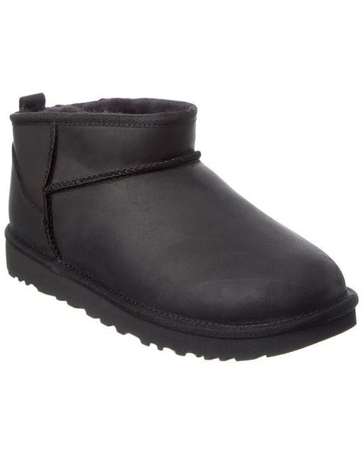 Ugg Black Classic Ultra Mini Leather Boot