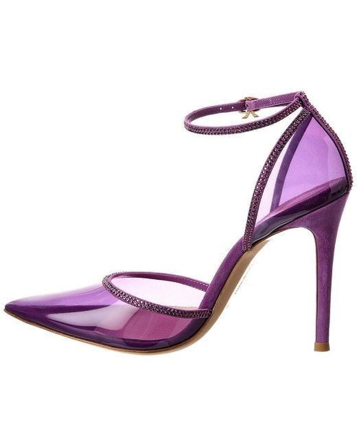 Gianvito Rossi Purple Sabina Plexi Pump