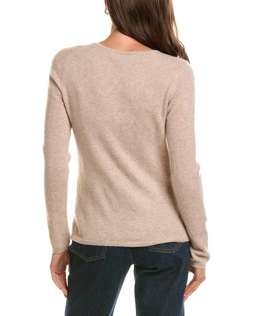 InCashmere Brown Basic V-Neck 100% Cashmere Sweater