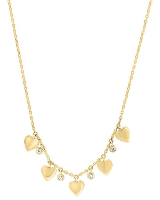 Effy Fine Jewelry Metallic 14K 0.08 Ct. Tw. Diamond Necklace