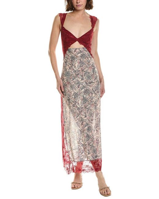 Free People Multicolor Suddenly Fine Maxi Slip Dress