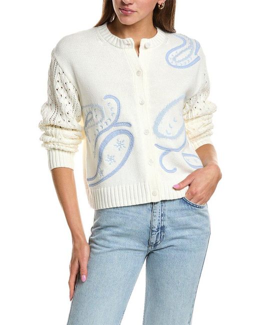 Splendid White Gracie Jacquard Cardigan