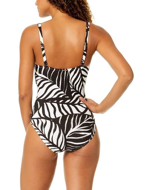 Anne Cole Orange Drape Front Underwire One-Piece