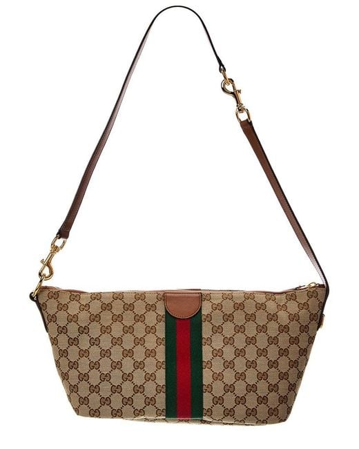 Gucci Metallic Ophidia Medium Canvas & Leather Cosmetic Case