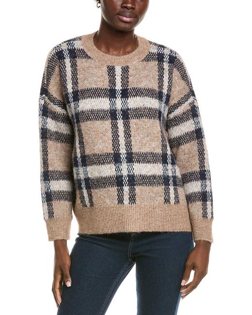 Vince Camuto Gray Wool-Blend Jacquard Sweater