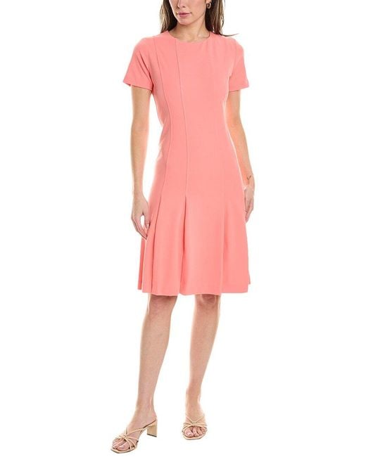 Tahari Pink Pleated A-line Dress