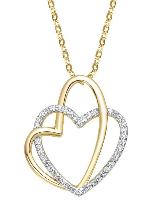 Genevive Jewelry Metallic Rachel Glauber 14K Plated Cz Pendant Necklace