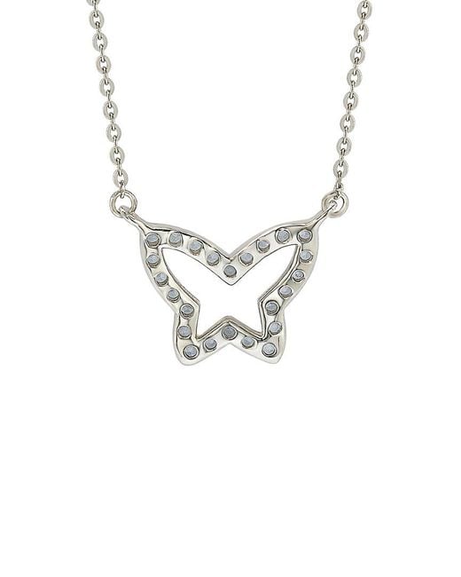 Suzy Levian Metallic 14k 0.30 Ct. Tw. Diamond Butterfly Necklace