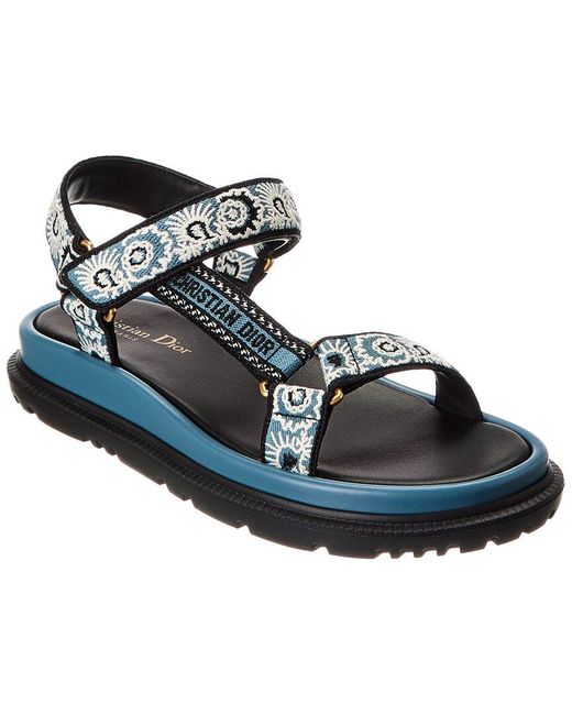 Dior Blue D-Wave Canvas Sandal