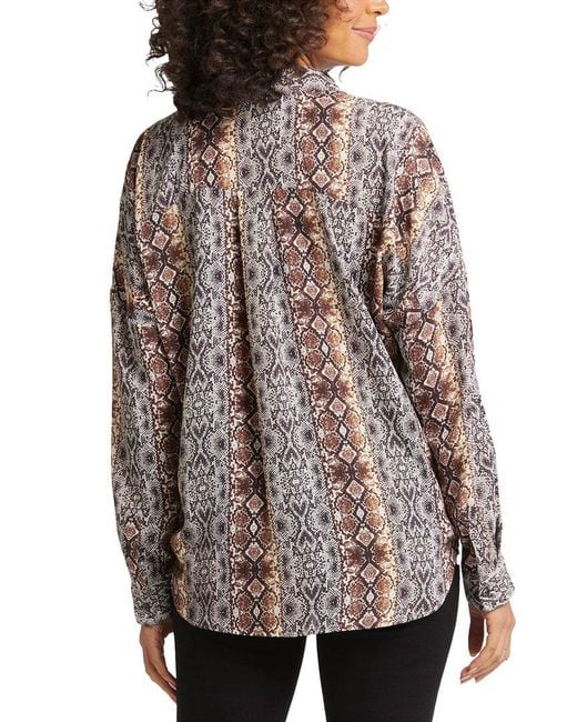NYDJ Red Petite Becky Blouse