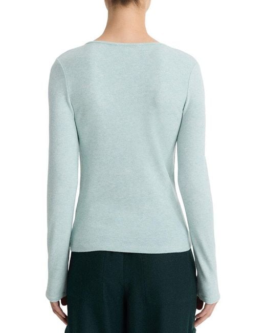 Vince Blue Cozy V-Neck Top