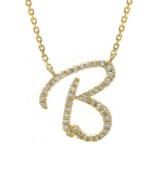Jane Basch Metallic 14k 0.16 Ct. Tw. Diamond Script Initial Necklace (a-z)