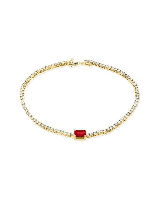 Sabrina Designs White 14K 2.36 Ct. Tw. Diamond & Ruby Tennis Bracelet