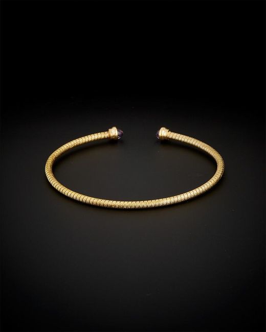 Italian Gold Black 14k Amethyst Cuff
