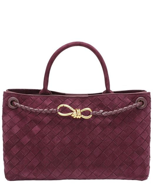 Tiffany & Fred Paris Purple Tiffany And Fred Paris Woven Suede Leather Top Handle Satchel