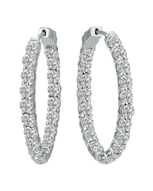 Lab Grown Diamonds White 14k 10.00 Ct. Tw. Lab Grown Diamond Hoops