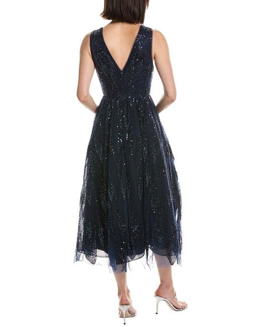 MILLY Blue Tinsley Midi Dress